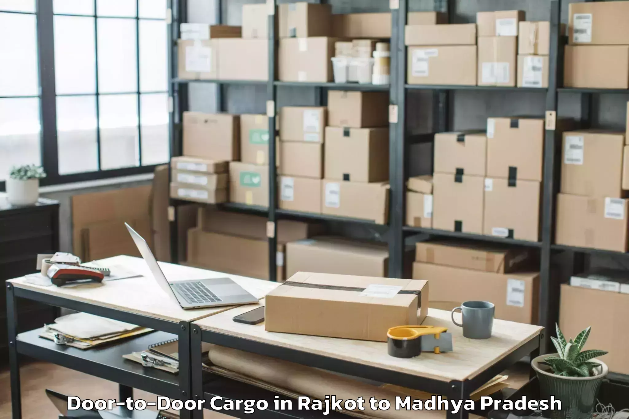 Book Rajkot to Dhana Door To Door Cargo Online